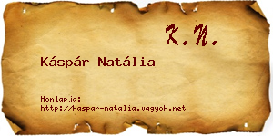 Káspár Natália névjegykártya